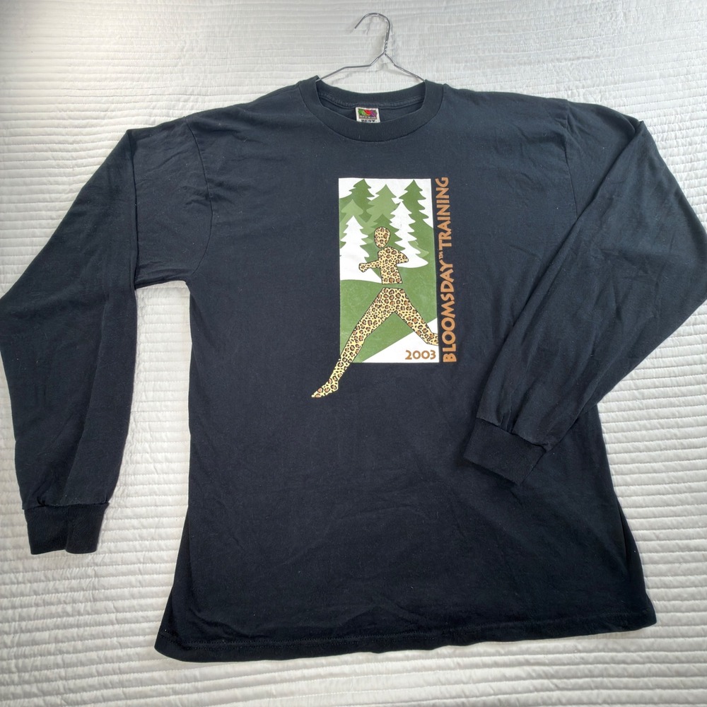 Fruit of the Loom T-Shirt Mens XL Black 2003 Bloomsday Training Vintage Graphic